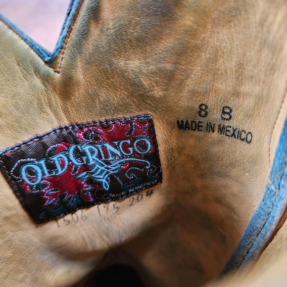 Old Gringo Boots Womens 8 Black Razz Distressed Leather Western Cowboy Ranch - Picture 8 of 8